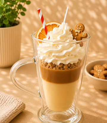 Latte festiv cu turtă dulce