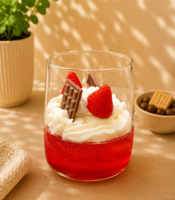 Deliciu cu căpșuni și ciocolată